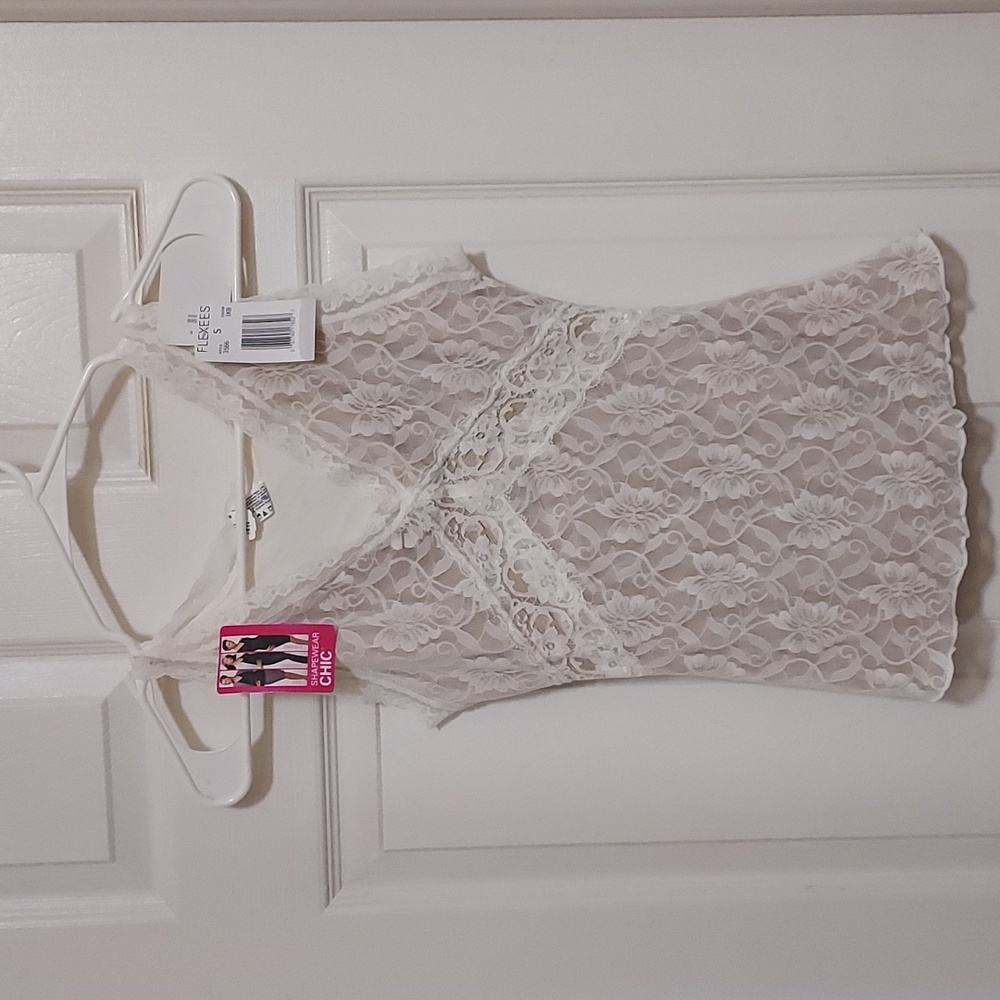 White/cream colored lace tank top
